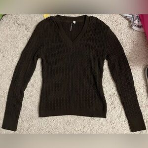 CABLES brown cable knit long sleeve sweater top medium m